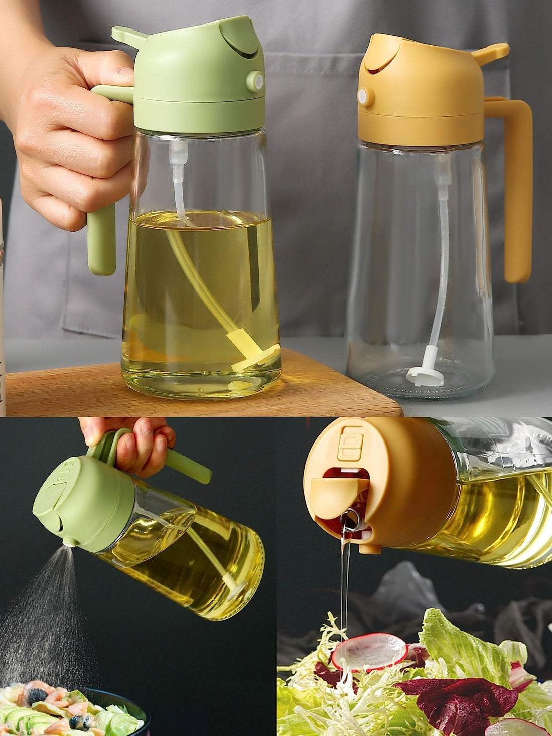 2 - in - 1 Glass Oil Dispenser and Sprayer - Ventrokahome